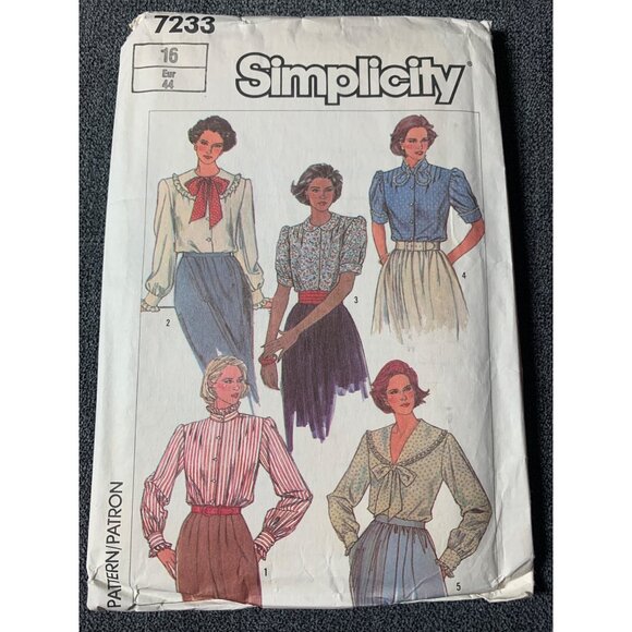 Simplicity Misses Shirt Sewing Pattern sz 16 7233 - uncut - Picture 6 of 9